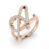 Initial “A” Diamond Ring – Lab & Natural Round Diamonds | Adjustable (A–Z)