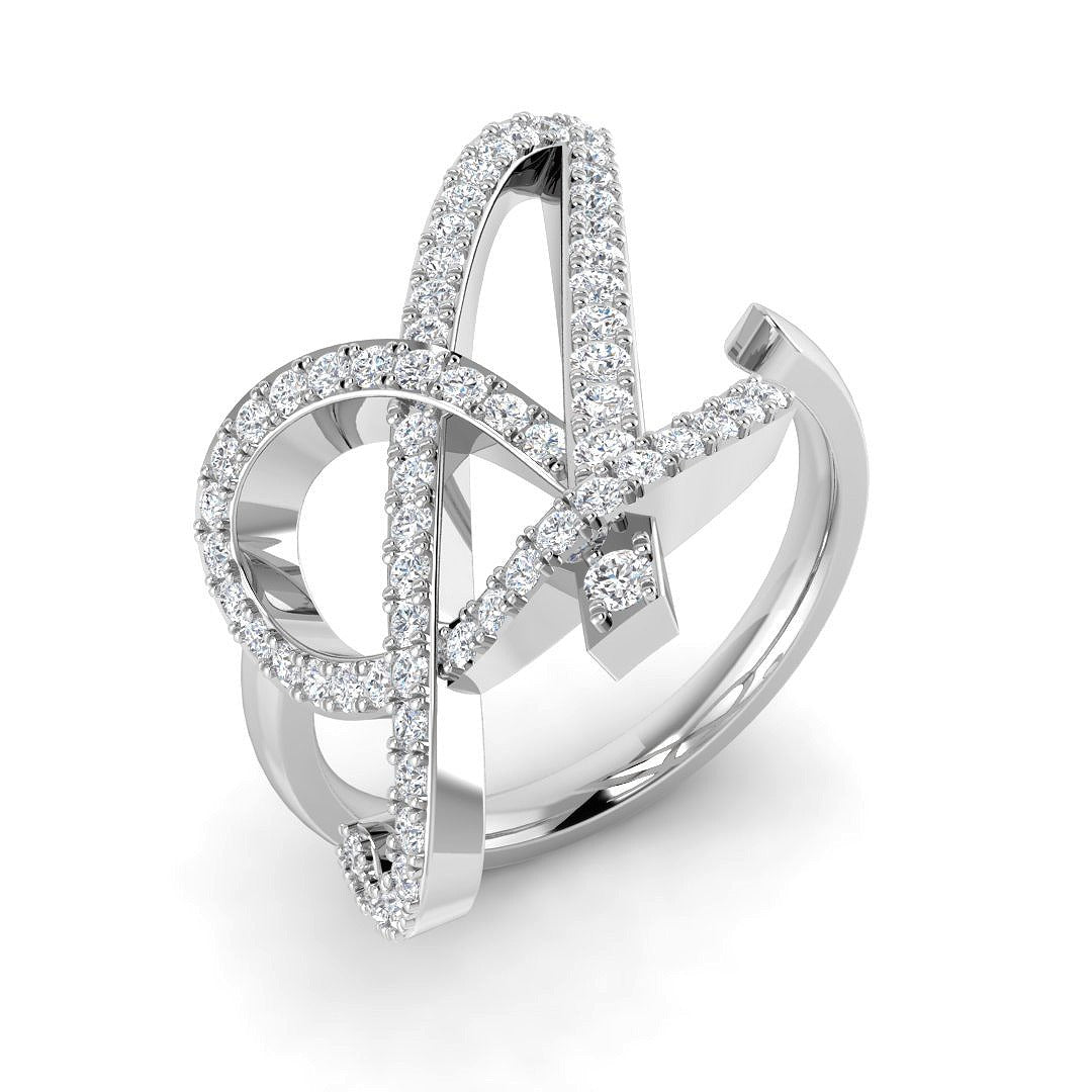 Initial “A” Diamond Ring – Lab & Natural Round Diamonds | Adjustable (A–Z)