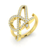 Initial “A” Diamond Ring – Lab & Natural Round Diamonds | Adjustable (A–Z)