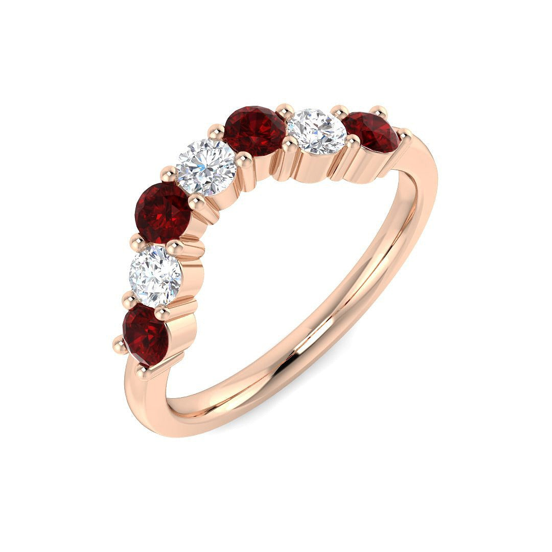 Diamond Hattol Ruby Ring | 1ct | Hallmarked Gold & Platinum