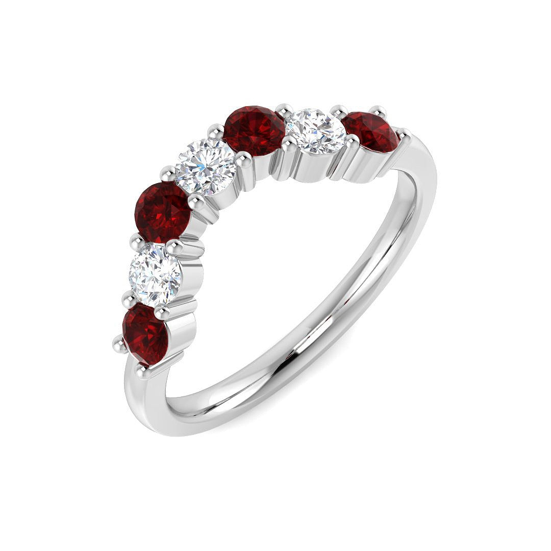 Diamond Hattol Ruby Ring | 1ct | Hallmarked Gold & Platinum