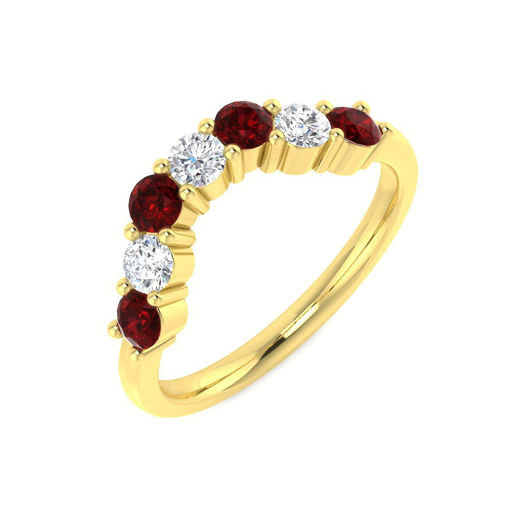 Diamond Hattol Ruby Ring | 1ct | Hallmarked Gold & Platinum