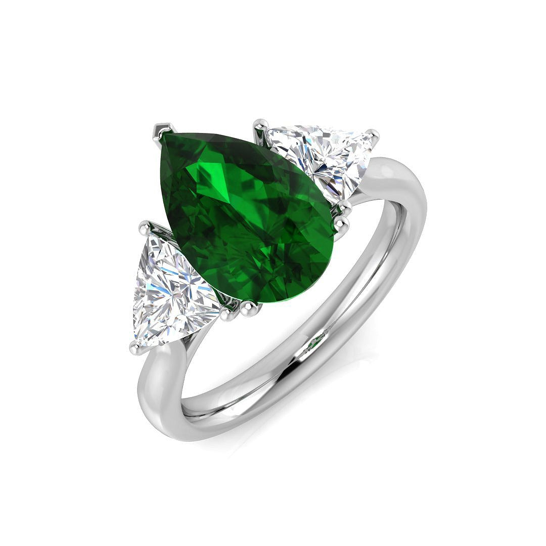 Diamond Bolsover Emerald Ring | 2.25ct | Hallmarked Gold & Platinum