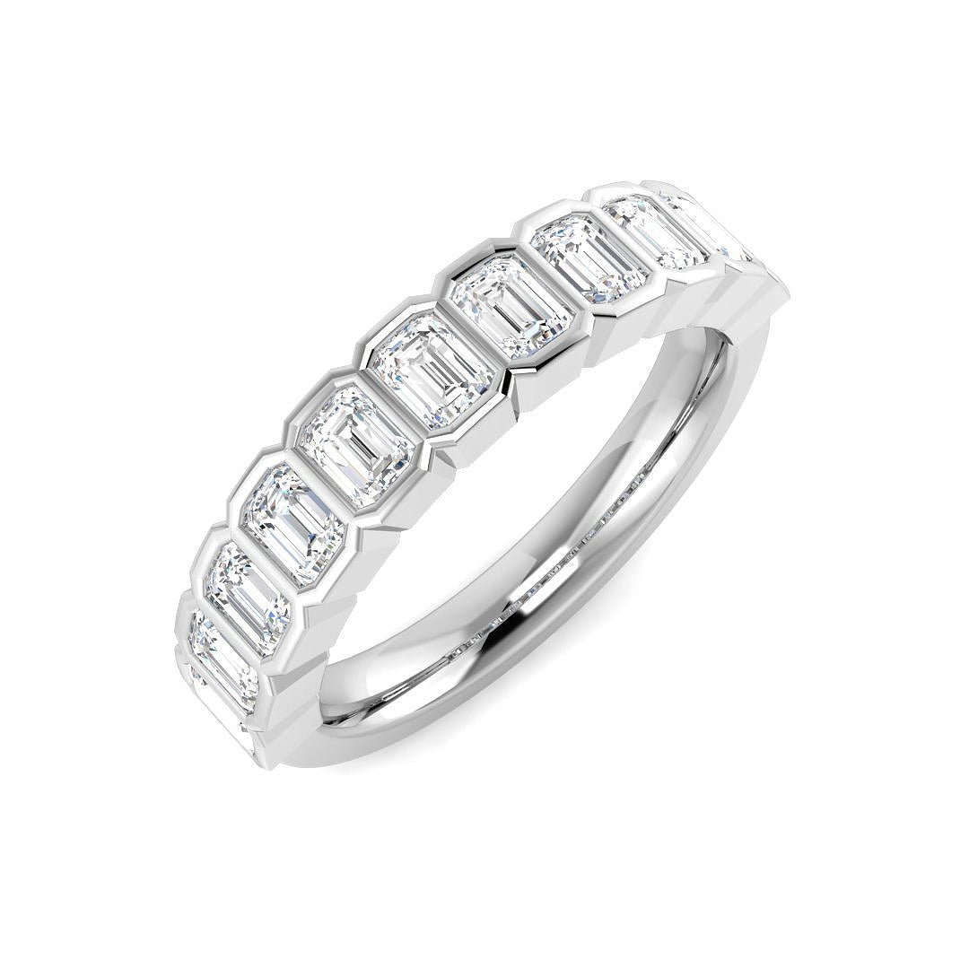 1.10Carat D-E/VS Lab Grown Diamond Half Eternity Wedding Ring 950 Platinum Ready To Ship