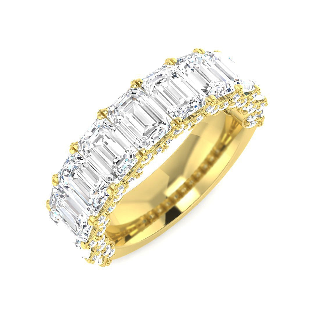 5.90Carat D-E/VS Lab Grown Diamond Half Eternity Wedding Ring 9k Yellow Gold Ready To Ship