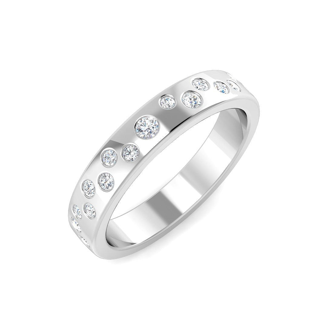 0.30Carat D-E/VS Lab Grown Diamond Half Eternity Wedding Ring 9k White Gold Ready To Ship