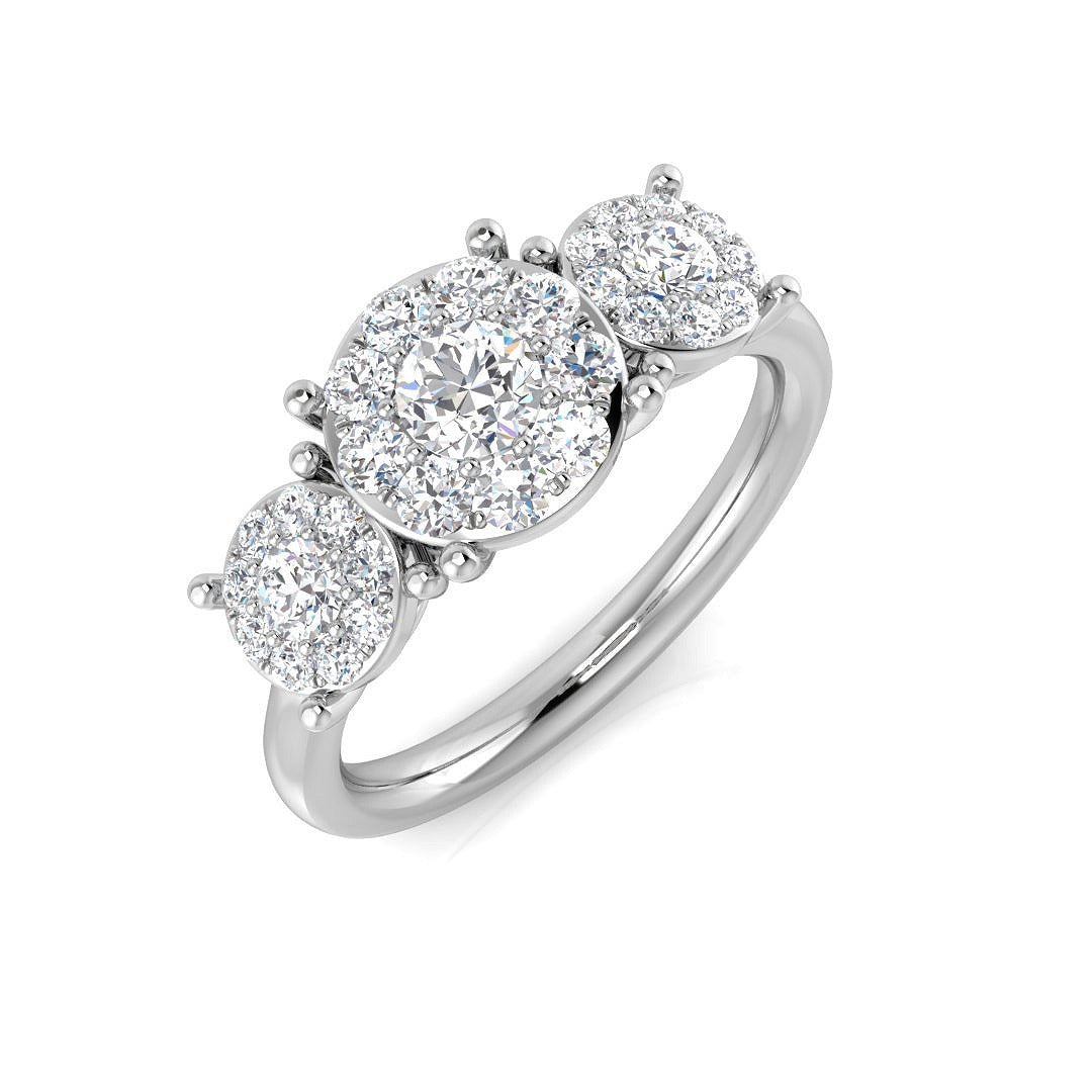 0.74Ct Lab Grown Diamond Ring in 9k White Gold | Ring Size - M
