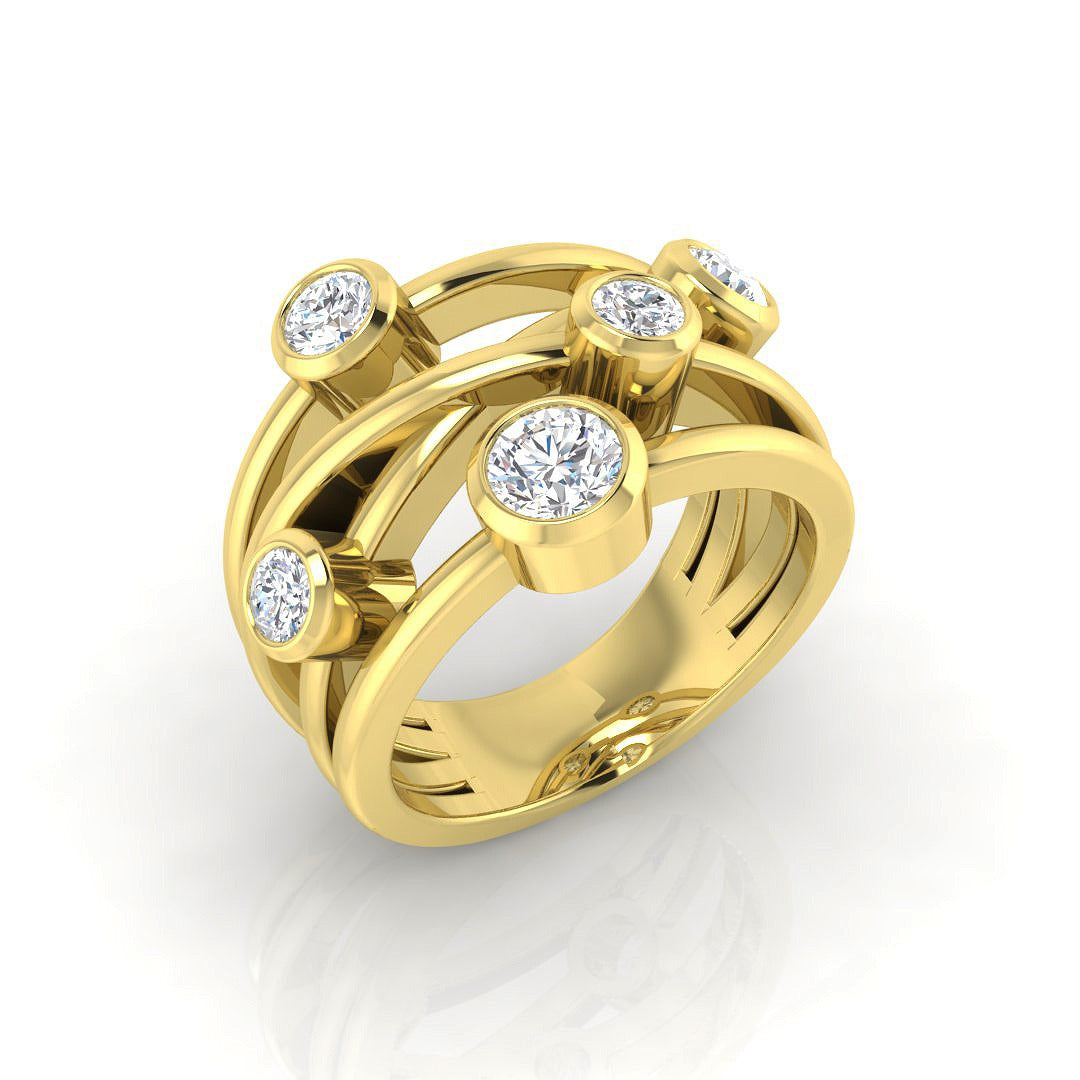 Luxury Diamond Bubble Ring 1.00ct | Lab Grown D/VVS | UK Hallmarked