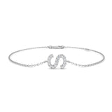 Lab Grown Diamond Alphabet S Bracelet in 9K Gold