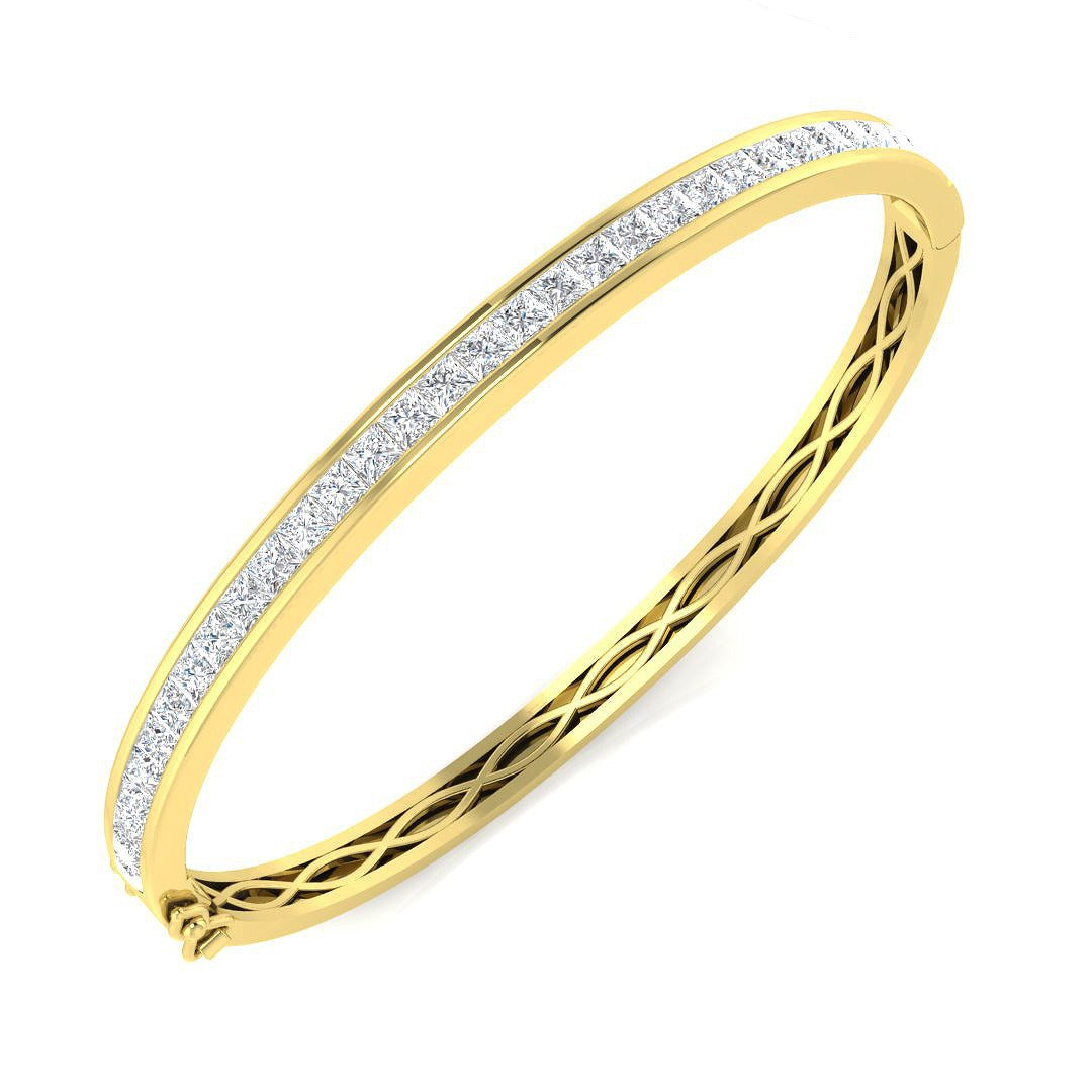 Clover Diamant-Kettenarmband mit Lünetten- und Pavé-Fassung aus Naturdiamanten in Platin