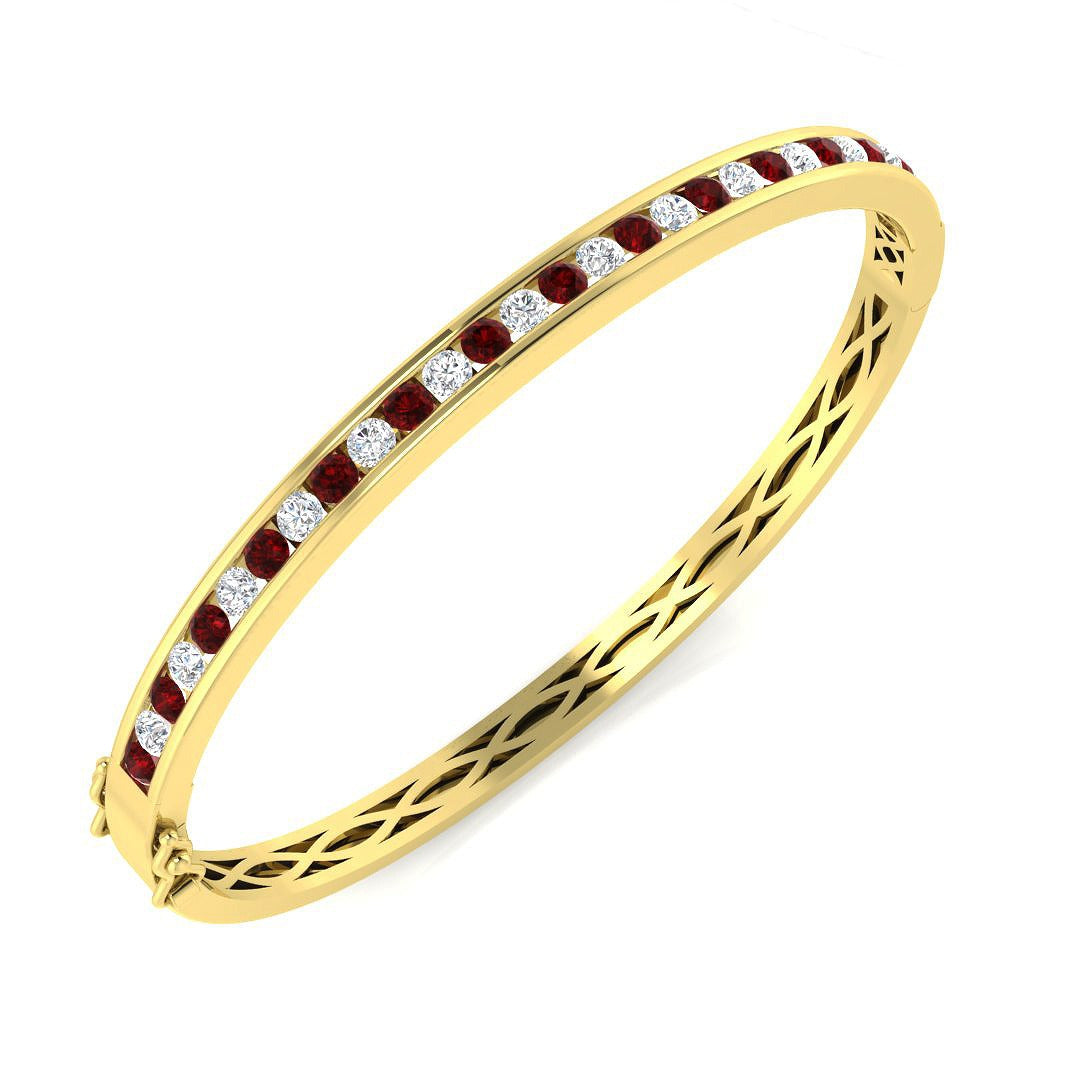 Bracelet de tennis de luxe en or et platine, serti de diamants ronds.