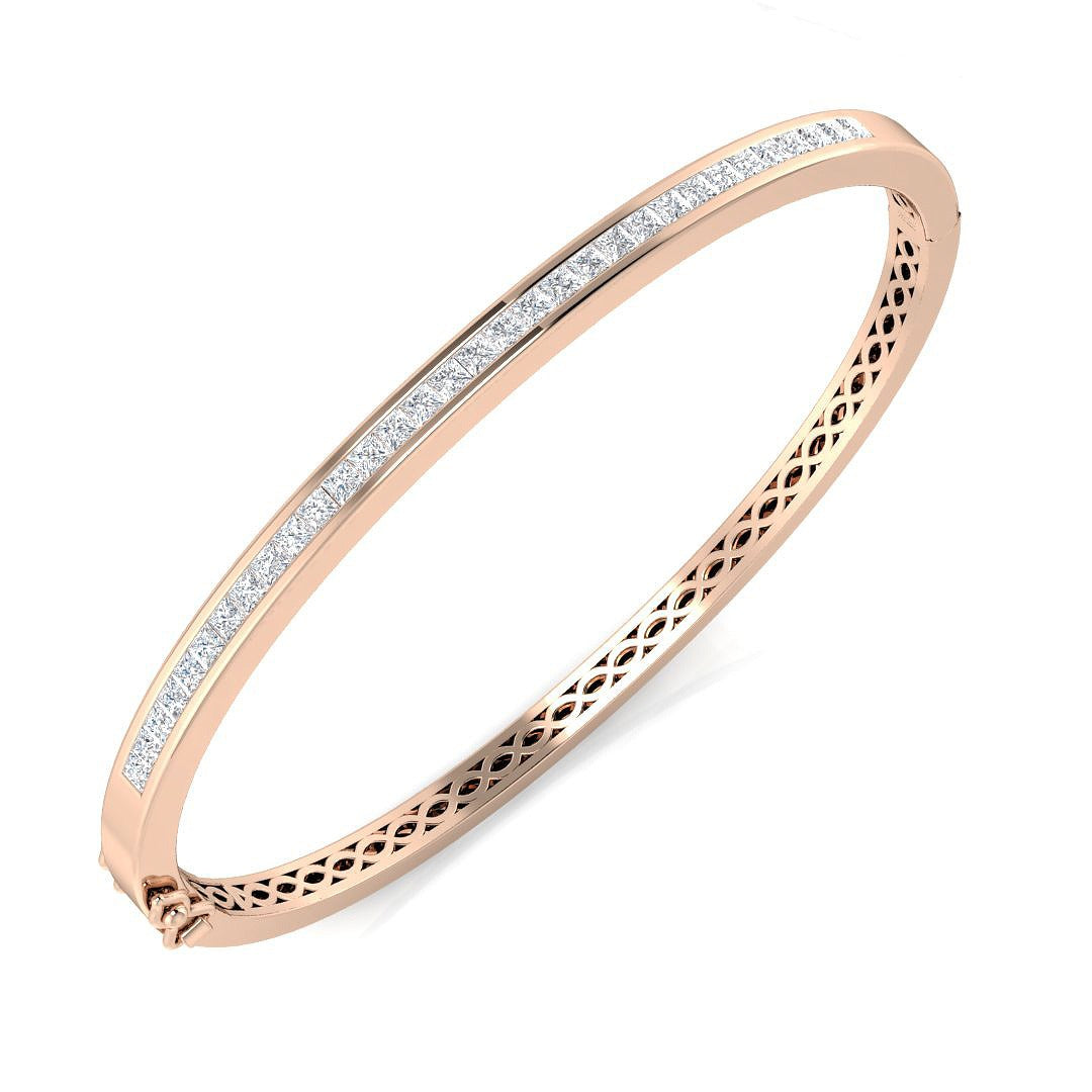 Clover Diamant-Kettenarmband mit Lünetten- und Pavé-Fassung aus Naturdiamanten in Platin