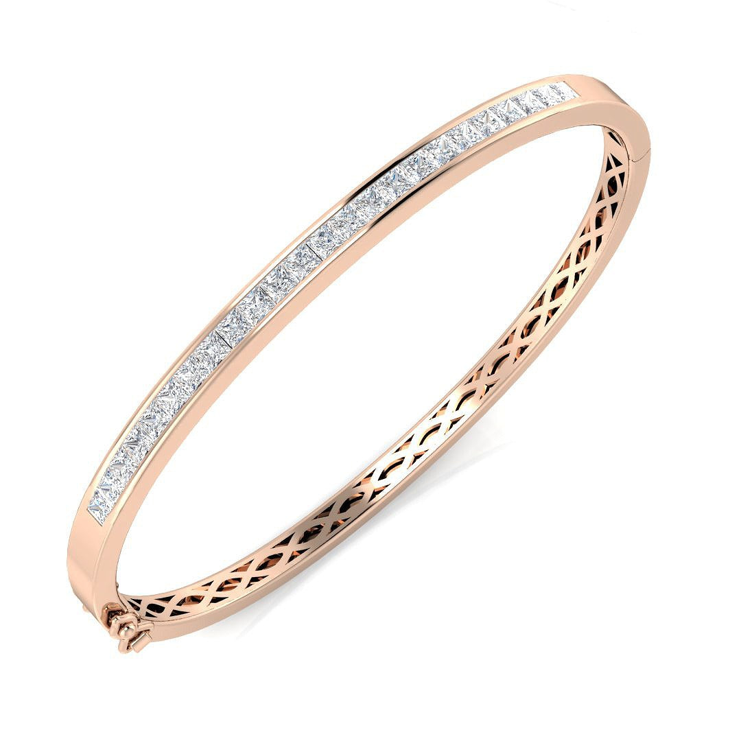 Clover Diamant-Kettenarmband mit Lünetten- und Pavé-Fassung aus Naturdiamanten in Platin