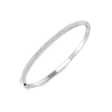 18K Yellow Gold Lab Grown Diamond Slim Pave Set Bangle Luxury Diamond Bangle With Lock