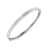 Natural Diamond Channel Set Half Eternity Bangle in 18K Yellow Gold with Hinged Lock