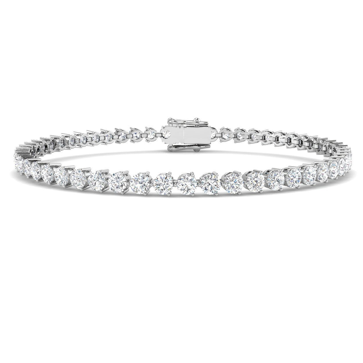 3 Prong Diamond Bracelet, Classic Tennis Bracelet, Luxury Diamond Bracelet