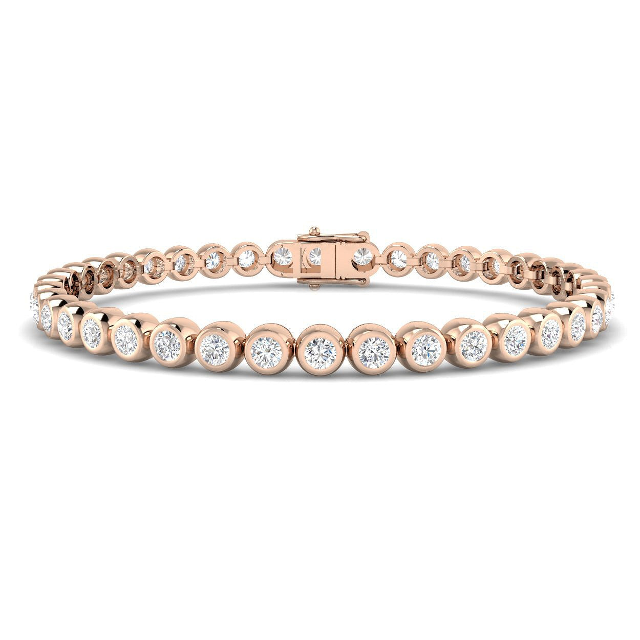Clover Diamant-Kettenarmband mit Lünetten- und Pavé-Fassung aus Naturdiamanten in Platin
