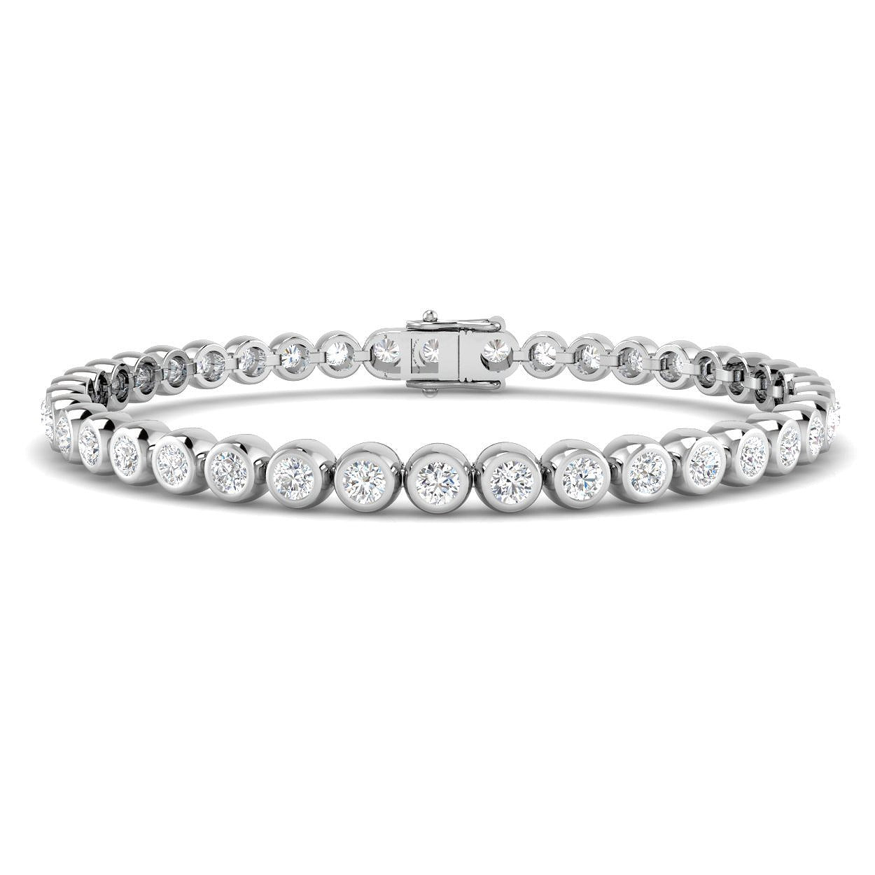 Clover Diamant-Kettenarmband mit Lünetten- und Pavé-Fassung aus Naturdiamanten in Platin