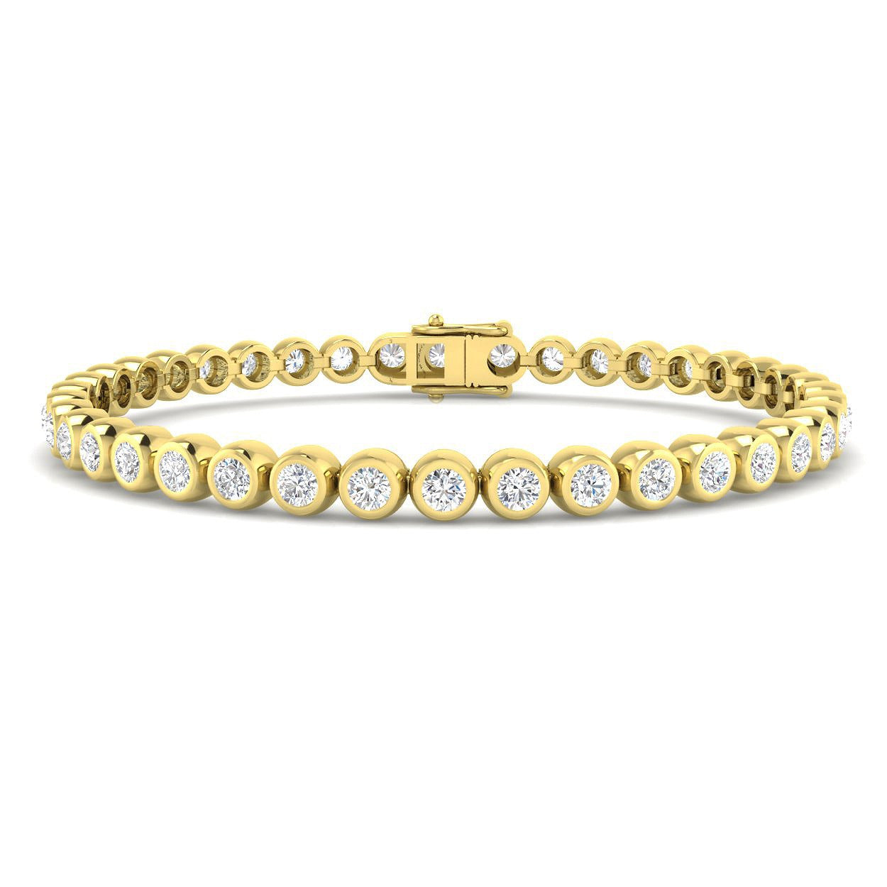 Clover Diamant-Kettenarmband mit Lünetten- und Pavé-Fassung aus Naturdiamanten in Platin