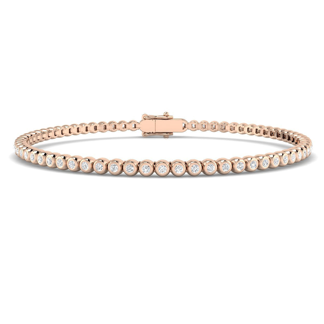 Clover Diamant-Kettenarmband mit Lünetten- und Pavé-Fassung aus Naturdiamanten in Platin
