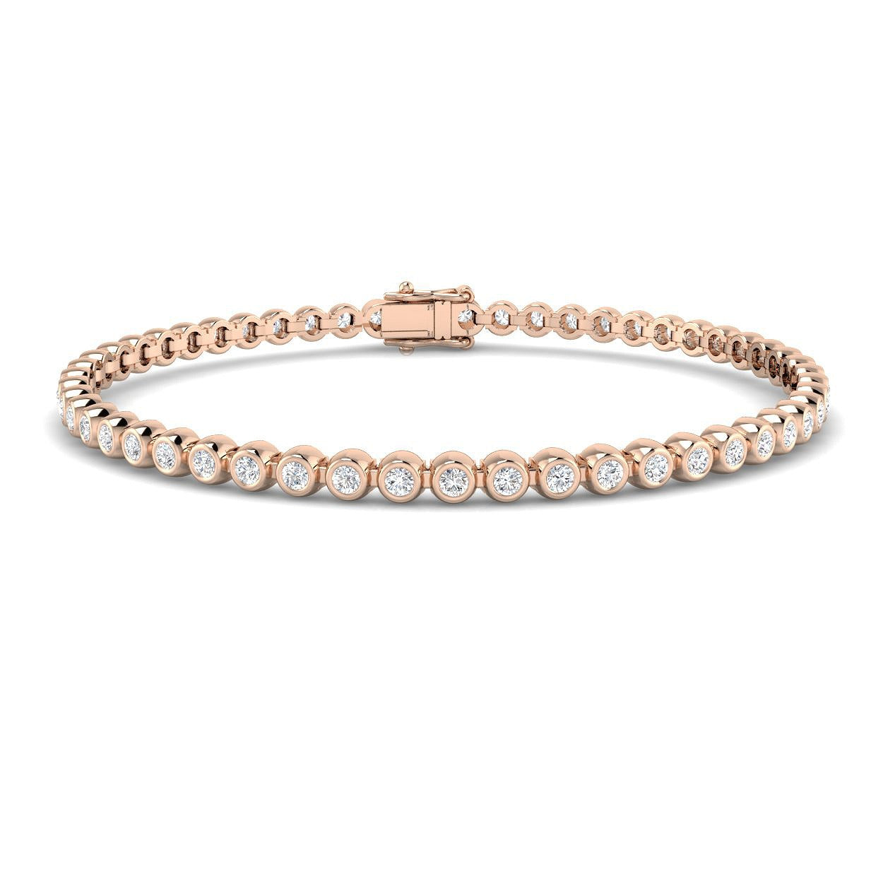 Clover Diamant-Kettenarmband mit Lünetten- und Pavé-Fassung aus Naturdiamanten in Platin