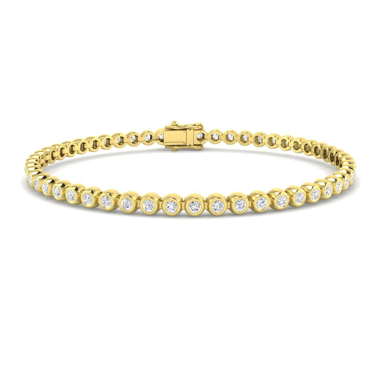 Clover Diamant-Kettenarmband mit Lünetten- und Pavé-Fassung aus Naturdiamanten in Platin