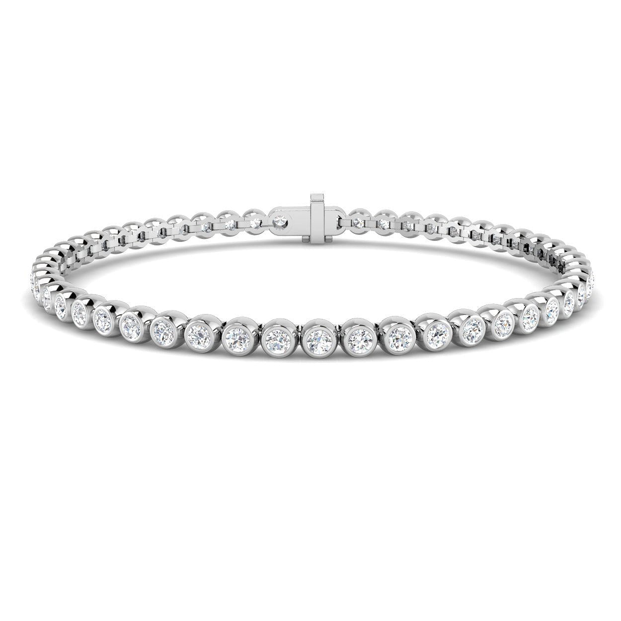 Clover Diamant-Kettenarmband mit Lünetten- und Pavé-Fassung aus Naturdiamanten in Platin