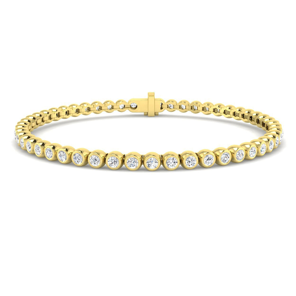 Clover Diamant-Kettenarmband mit Lünetten- und Pavé-Fassung aus Naturdiamanten in Platin