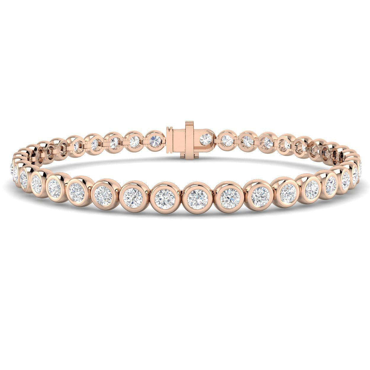 Clover Diamant-Kettenarmband mit Lünetten- und Pavé-Fassung aus Naturdiamanten in Platin