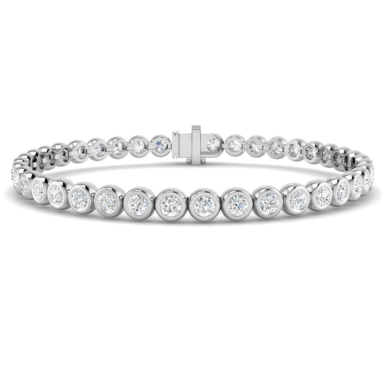 Clover Diamant-Kettenarmband mit Lünetten- und Pavé-Fassung aus Naturdiamanten in Platin