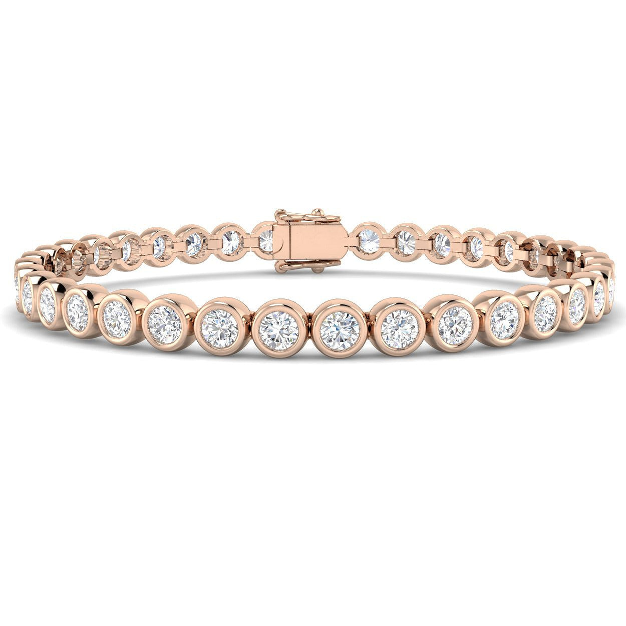 Clover Diamant-Kettenarmband mit Lünetten- und Pavé-Fassung aus Naturdiamanten in Platin