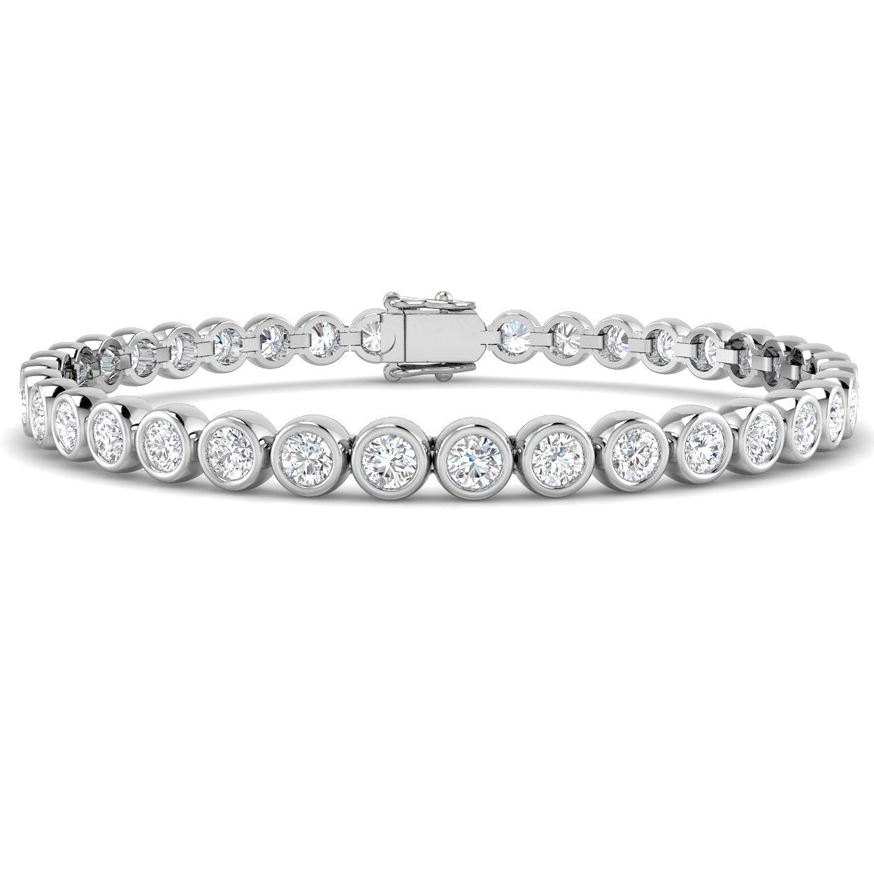 Clover Diamant-Kettenarmband mit Lünetten- und Pavé-Fassung aus Naturdiamanten in Platin