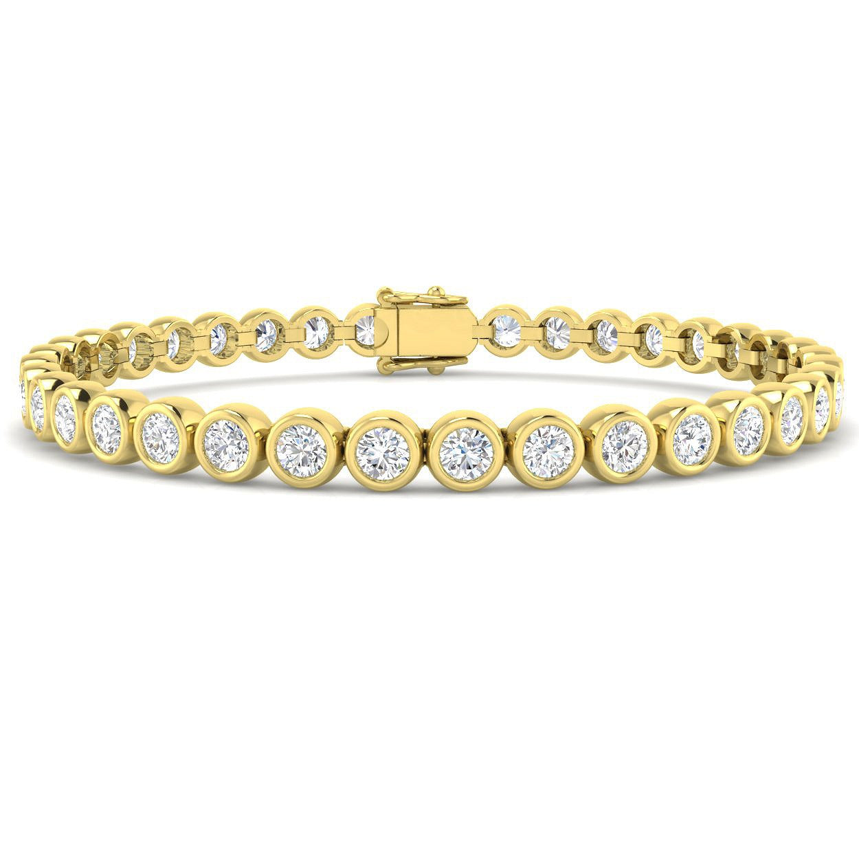 Clover Diamant-Kettenarmband mit Lünetten- und Pavé-Fassung aus Naturdiamanten in Platin
