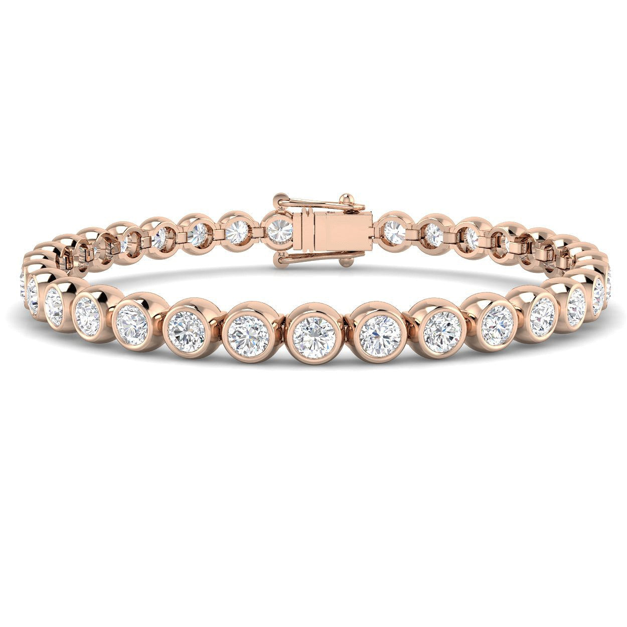 Clover Diamant-Kettenarmband mit Lünetten- und Pavé-Fassung aus Naturdiamanten in Platin