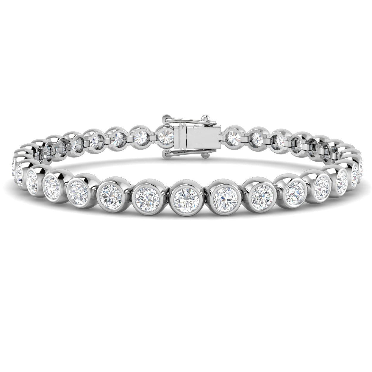 Clover Diamant-Kettenarmband mit Lünetten- und Pavé-Fassung aus Naturdiamanten in Platin