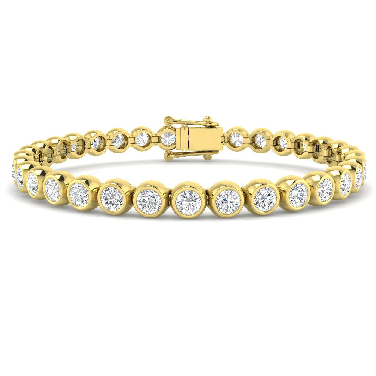Clover Diamant-Kettenarmband mit Lünetten- und Pavé-Fassung aus Naturdiamanten in Platin