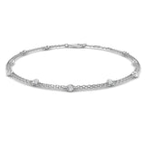 Round Diamond Bracelet, 18K Yellow Gold Bracelet, Gold Diamond Bracelet, Delicate Chain Bracelet