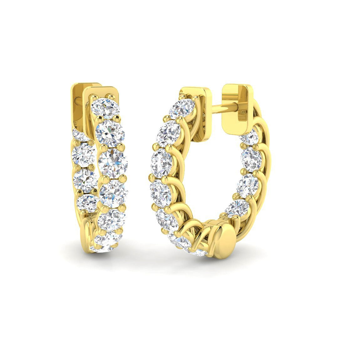 Hoop Earrings - Erity 1.75ct Gold Pure Radiance