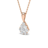 Dioon Halo Diamond Necklace 0.75ct Gold Platinum
