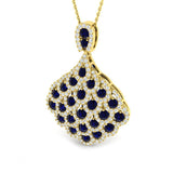 Blue Sapphire Diamond Pendant 3.5ct Gold – Lab-Grown & Natural