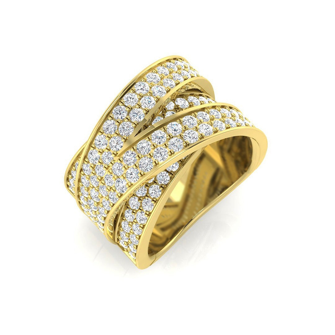 Diamond Paiksey Pave Ring | 2ct | Hallmarked Gold & Platinum