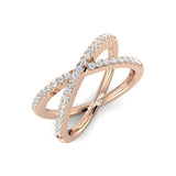Lab & Natural Criss-Cross Diamond Ring | 0.33ct | 9K/18K Gold & Platinum