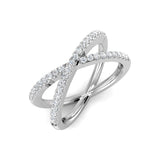 Lab & Natural Criss-Cross Diamond Ring | 0.33ct | 9K/18K Gold & Platinum