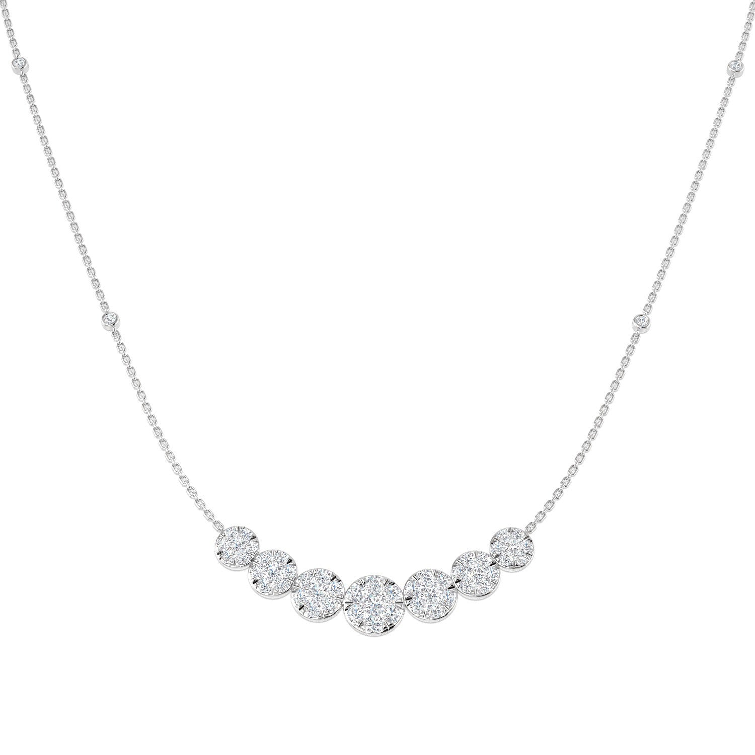 Flunk Cluster Necklace 2ct Diamond Platinum Gold