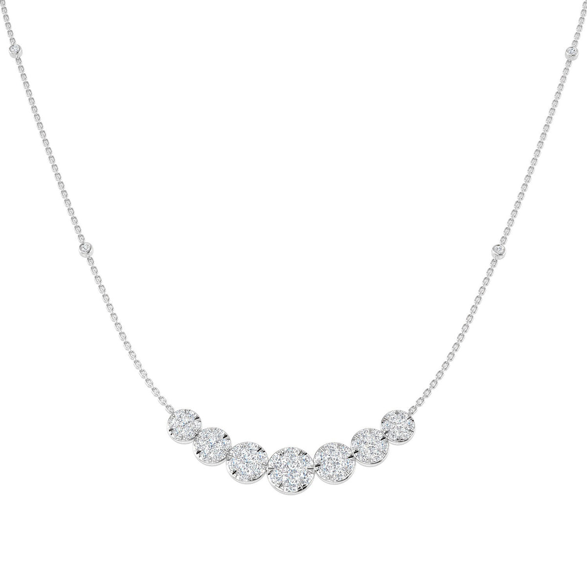 Flunk Cluster Necklace 2ct Diamond Platinum Gold