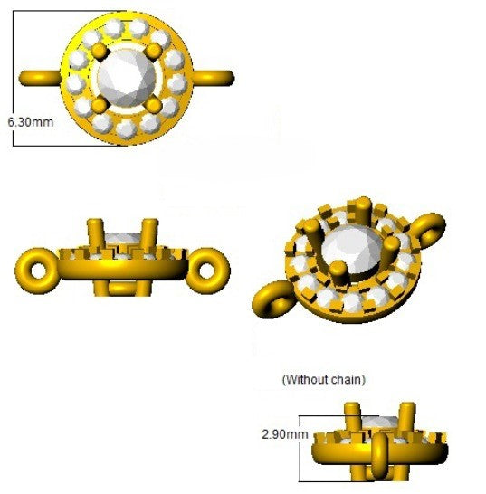 Clover Diamant-Kettenarmband mit Lünetten- und Pavé-Fassung aus Naturdiamanten in Platin