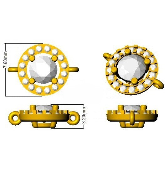 Clover Diamant-Kettenarmband mit Lünetten- und Pavé-Fassung aus Naturdiamanten in Platin