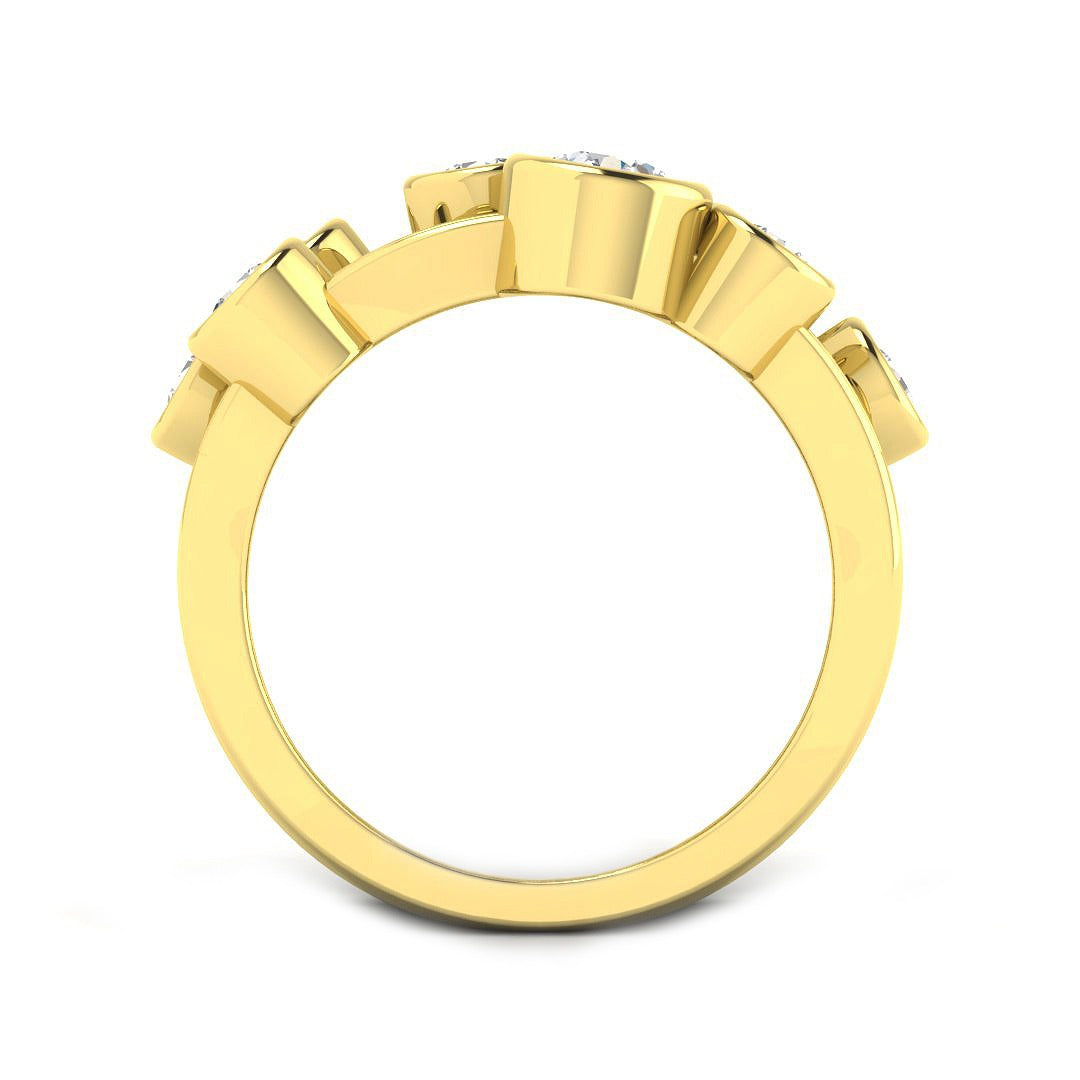 Diamond kisverkmithk Bubble Ring | 1.5ct | Hallmarked Gold & Platinum