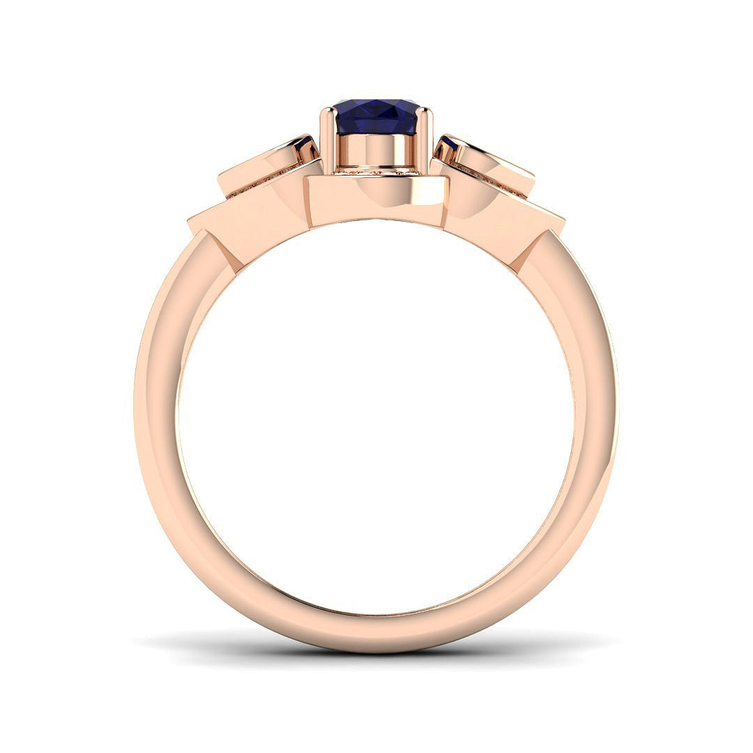 Diamond Farbham Blue Sapphire Ring | 1ct | Hallmarked Gold & Platinum