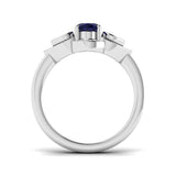 Diamond Farbham Blue Sapphire Ring | 1ct | Hallmarked Gold & Platinum
